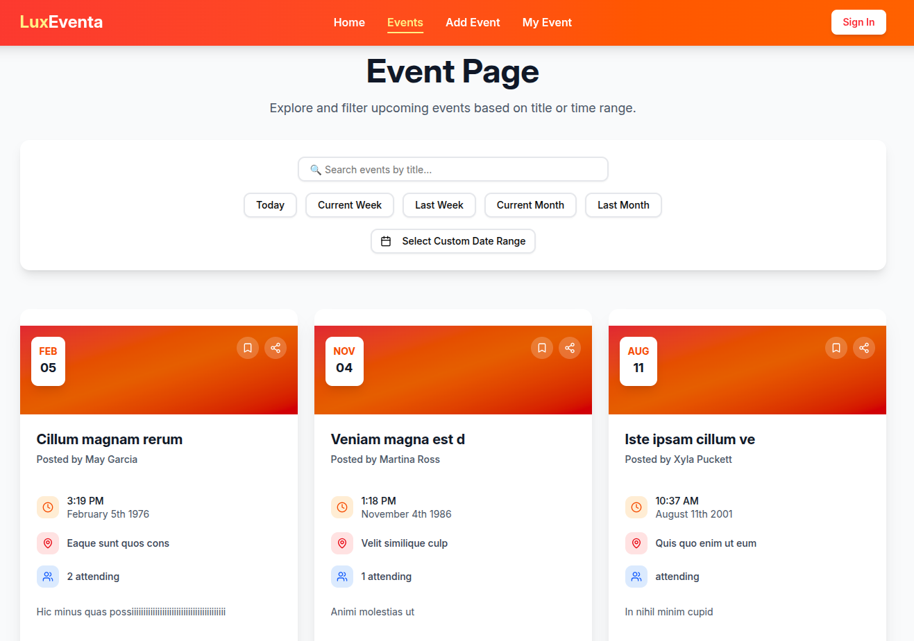 Event Management